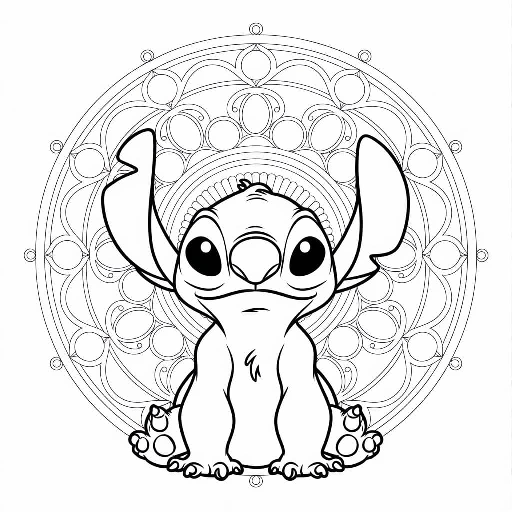 Coloriage gratuit Mandalas Stitch #216359 de la collection Mandalas à imprimer
