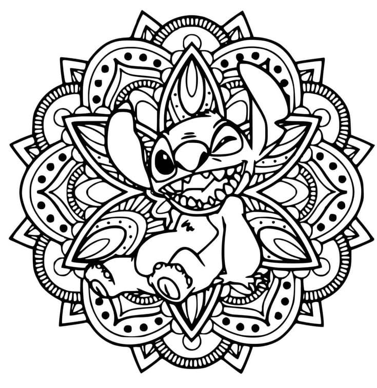 Dessin à colorier: Mandalas Stitch (Mandalas) #216363 - Coloriages à Imprimer Gratuits
