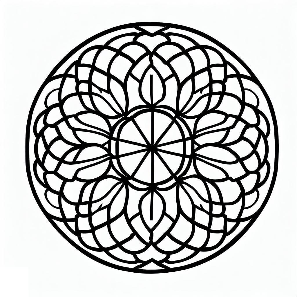 Coloriage gratuit Rosace #193007 de la collection Mandalas à imprimer
