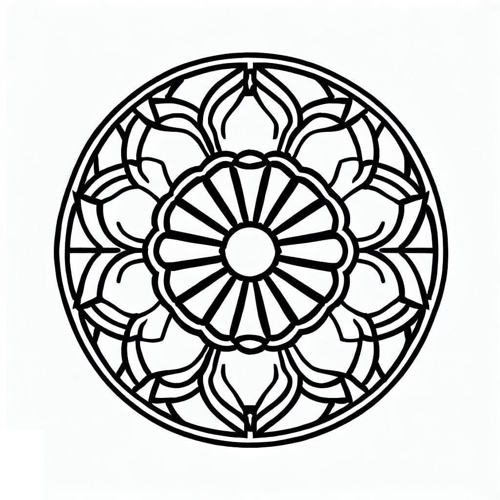 Coloriage gratuit Rosace #193012 de la collection Mandalas à imprimer