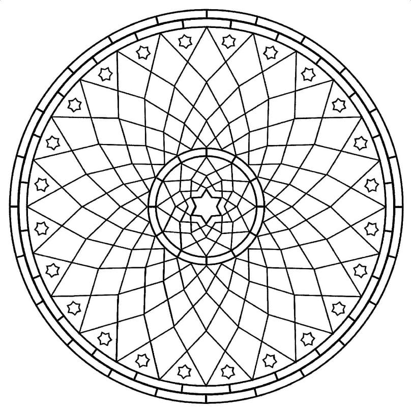 Coloriage gratuit Rosace #193016 de la collection Mandalas à imprimer