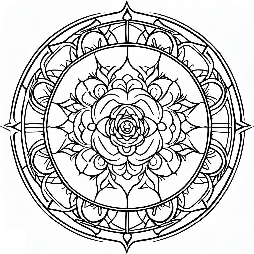 Coloriage gratuit Rosace #193023 de la collection Mandalas à imprimer
