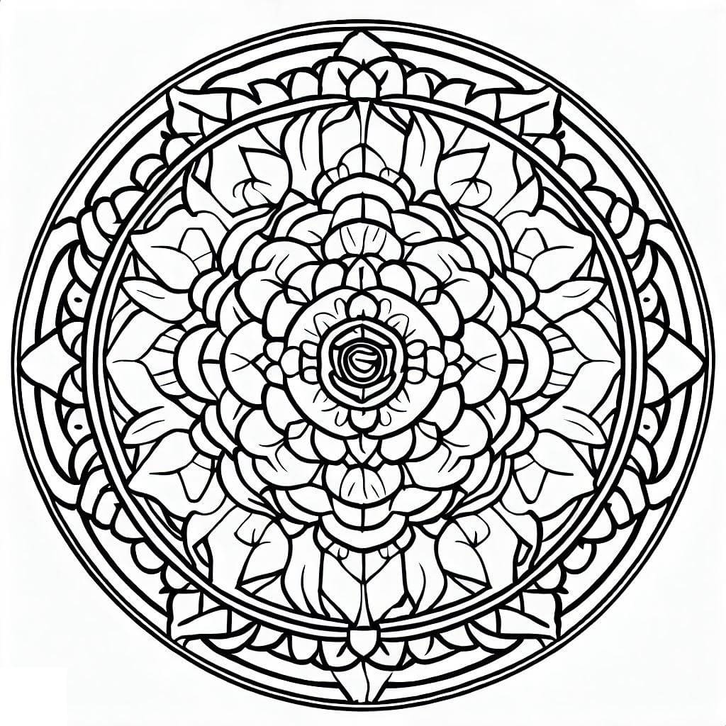 Coloriage gratuit Rosace #193024 de la collection Mandalas à imprimer