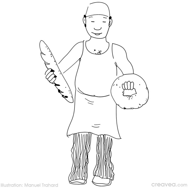 Dessin à colorier: Boulanger (Métiers et Professions) #89857 - Coloriages à Imprimer Gratuits