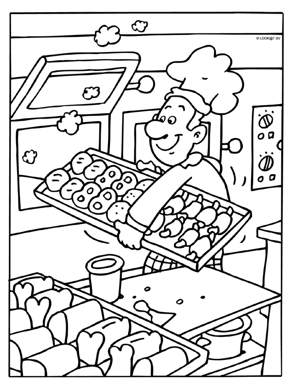Dessin à colorier: Boulanger (Métiers et Professions) #89886 - Coloriages à Imprimer Gratuits