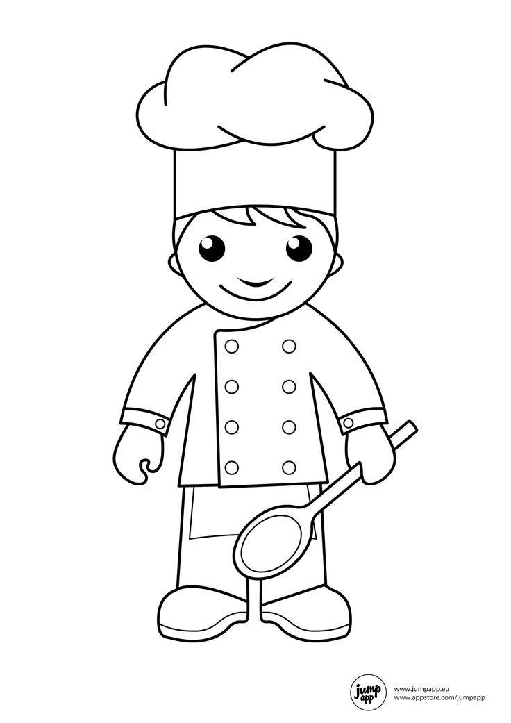 Dessin à colorier: Cuisinier / Cuisinière (Métiers et Professions) #91786 - Coloriages à Imprimer Gratuits