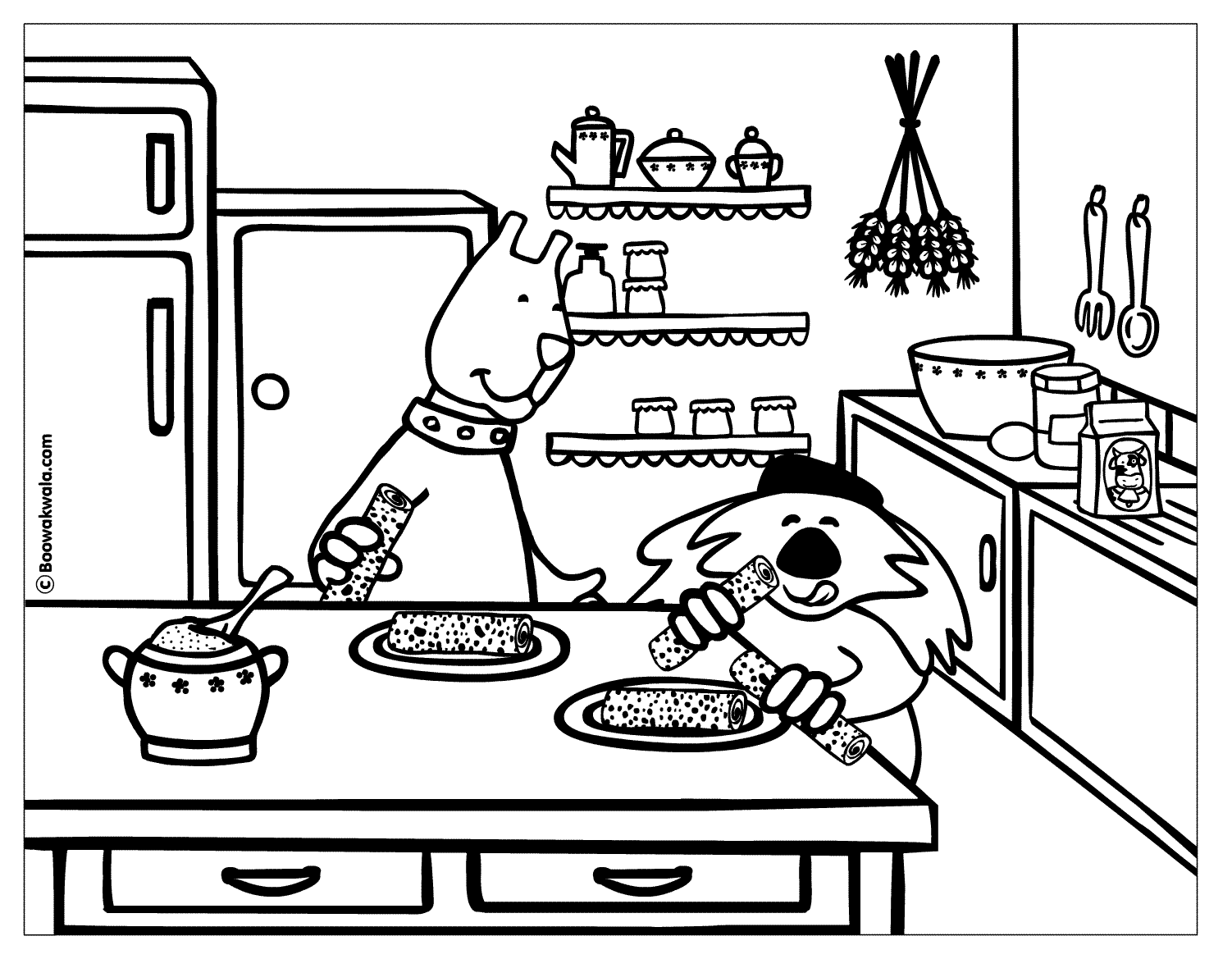 Dessin à colorier: Cuisinier / Cuisinière (Métiers et Professions) #91795 - Coloriages à Imprimer Gratuits