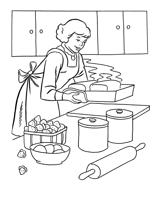 Dessin à colorier: Cuisinier / Cuisinière (Métiers et Professions) #91841 - Coloriages à Imprimer Gratuits