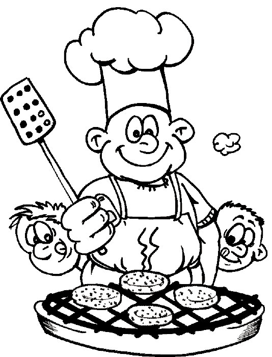 Dessin à colorier: Cuisinier / Cuisinière (Métiers et Professions) #91893 - Coloriages à Imprimer Gratuits