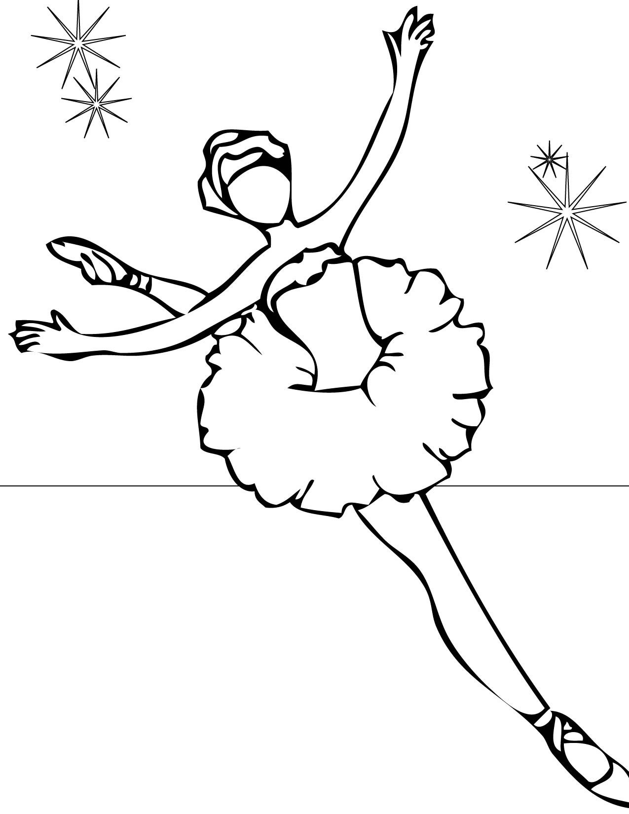 Dessin à colorier: Danseur / Danseuse (Métiers et Professions) #92117 - Coloriages à Imprimer Gratuits