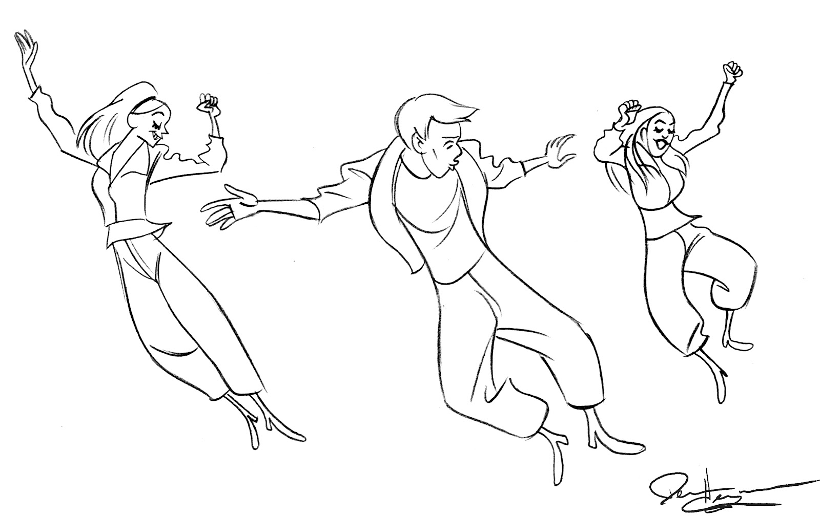 Dessin à colorier: Danseur / Danseuse (Métiers et Professions) #92156 - Coloriages à Imprimer Gratuits