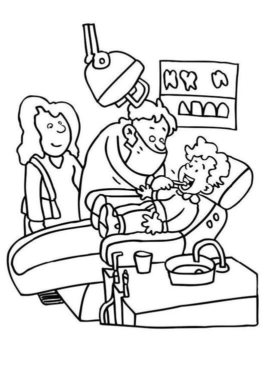 Dessin à colorier: Dentiste (Métiers et Professions) #92897 - Coloriages à Imprimer Gratuits
