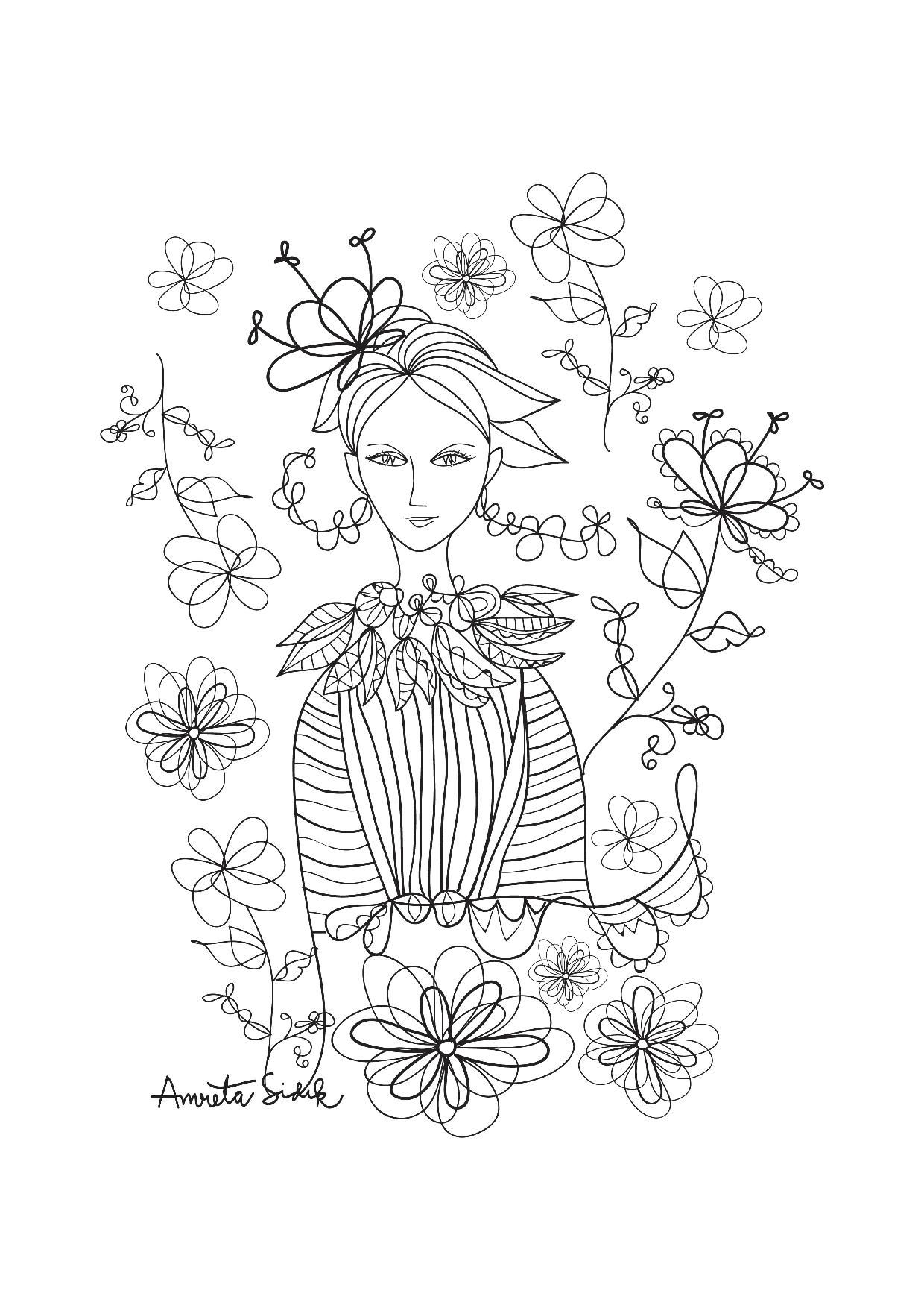 Dessin à colorier: Fleuriste (Métiers et Professions) #170374 - Coloriages à Imprimer Gratuits