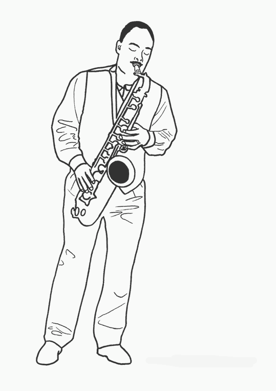 Dessin à colorier: Musicien (Métiers et Professions) #102493 - Coloriages à Imprimer Gratuits