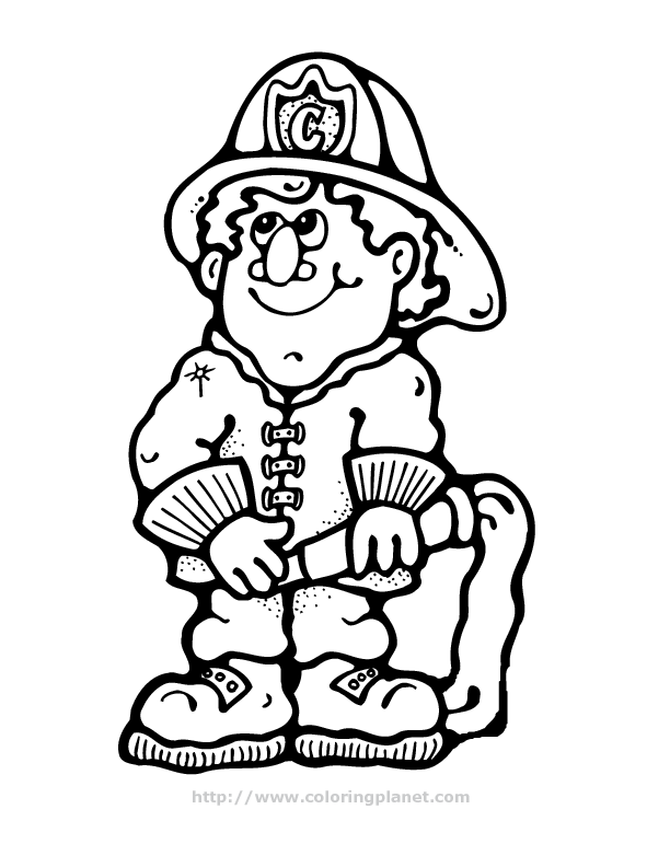 Dessin à colorier: Pompier (Métiers et Professions) #105556 - Coloriages à Imprimer Gratuits