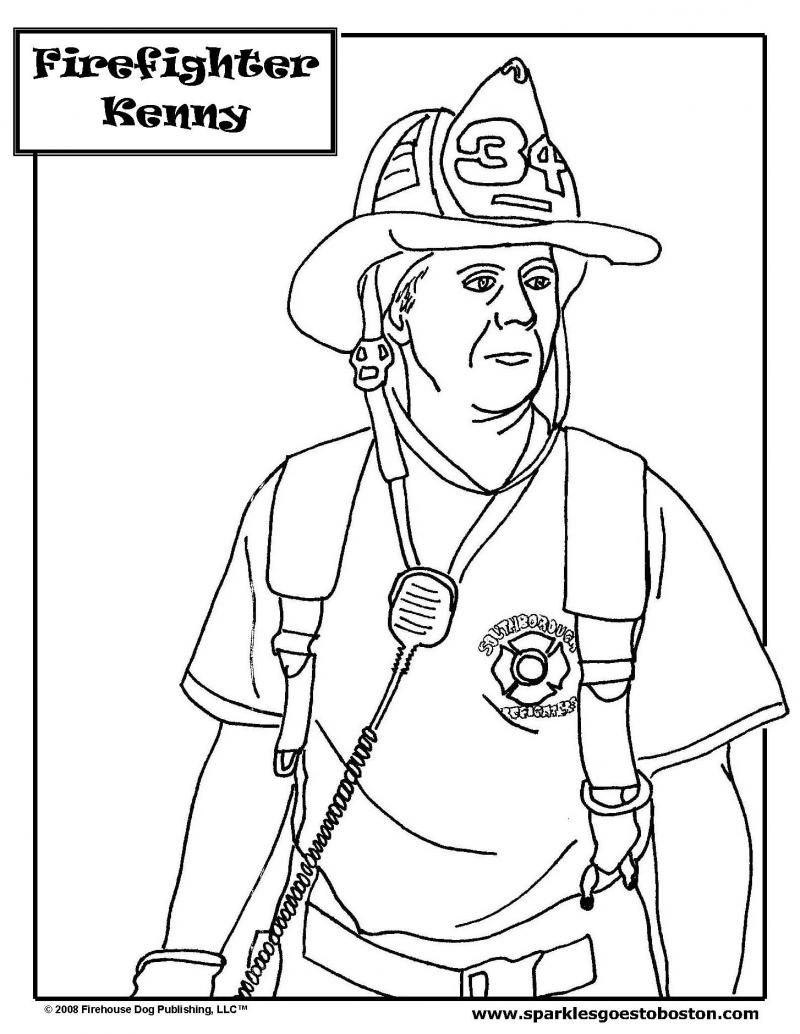 Dessin à colorier: Pompier (Métiers et Professions) #105591 - Coloriages à Imprimer Gratuits
