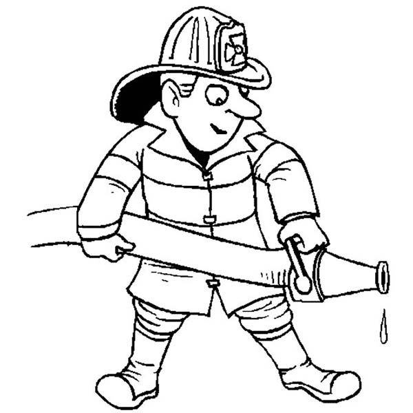 Dessin à colorier: Pompier (Métiers et Professions) #105609 - Coloriages à Imprimer Gratuits