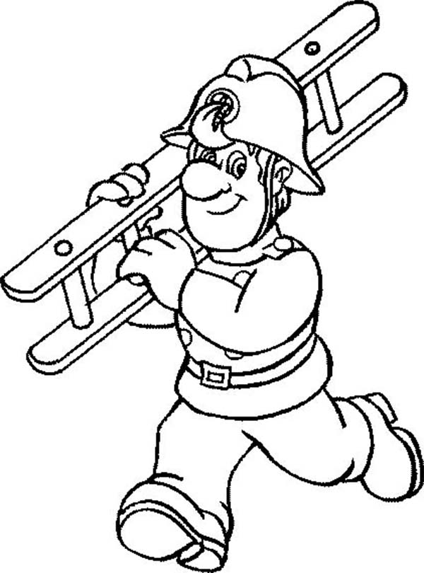 Dessin à colorier: Pompier (Métiers et Professions) #105674 - Coloriages à Imprimer Gratuits