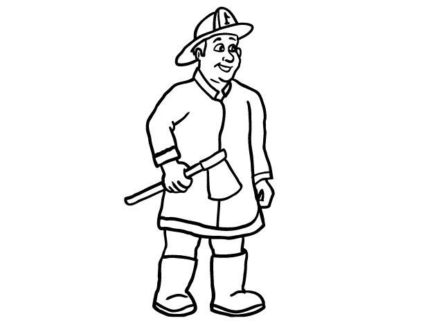 Dessin à colorier: Pompier (Métiers et Professions) #105706 - Coloriages à Imprimer Gratuits