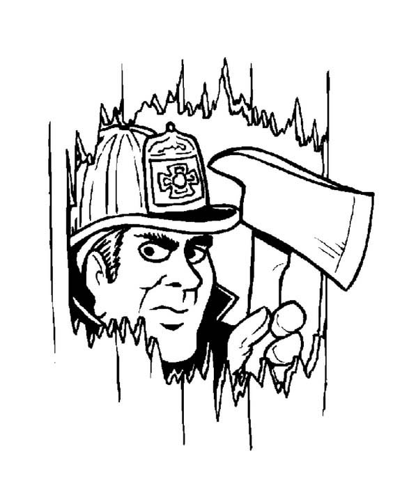 Dessin à colorier: Pompier (Métiers et Professions) #105726 - Coloriages à Imprimer Gratuits