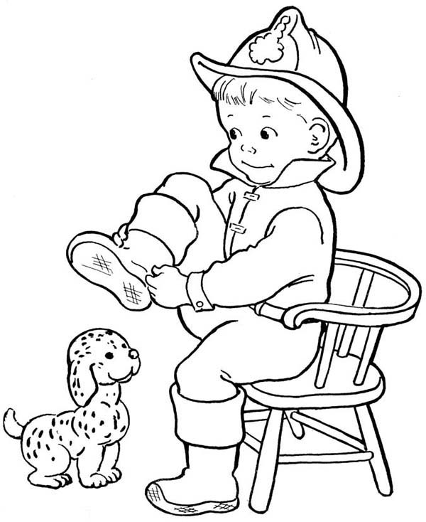 Dessin Pompier #105751 (Métiers et Professions) à colorier – Coloriages