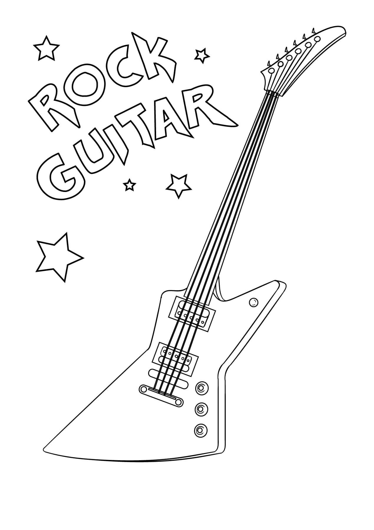 Dessin à colorier: Guitare (Musique) #173166 - Coloriages à Imprimer Gratuits