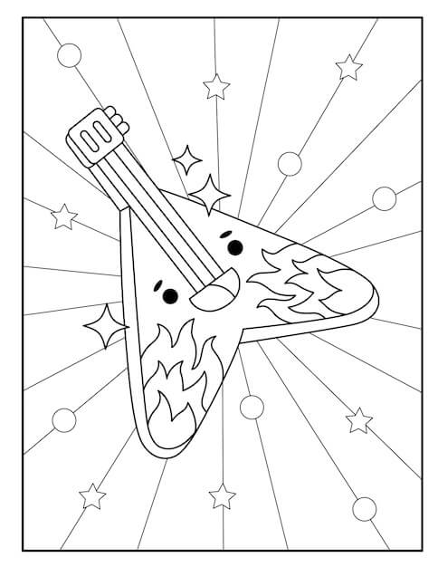 Dessin à colorier: Guitare (Musique) #173190 - Coloriages à Imprimer Gratuits