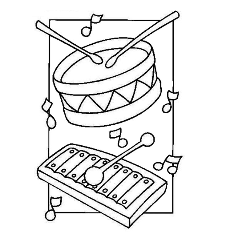 Dessin à colorier Instruments de musique #167117 issu de la collection Musique, prêt à imprimer