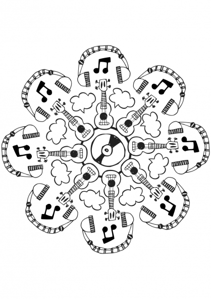 Dessin à colorier: Instruments de musique (Musique) #167145 - Coloriages à Imprimer Gratuits