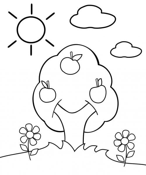 Page de coloriage Arbre #190455, collection Nature et saisons, à imprimer et colorier