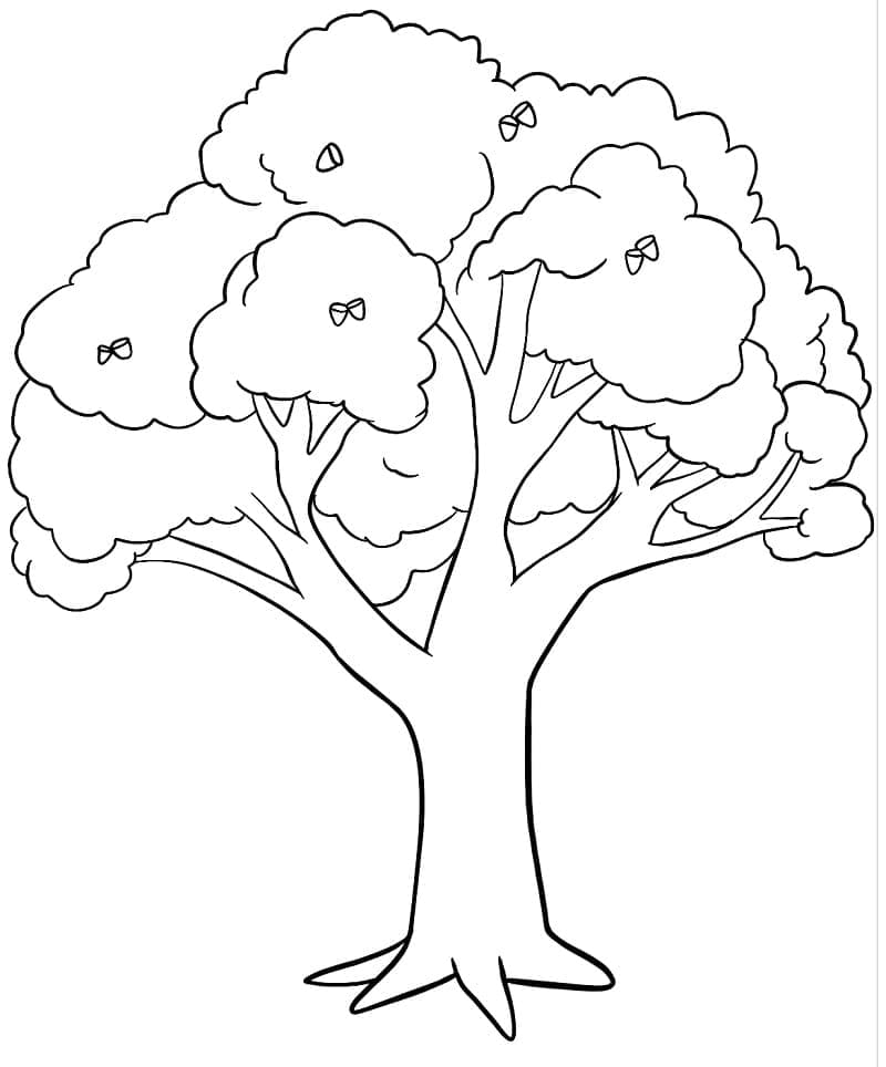 Illustration au trait Arbre #190467 de la collection Nature et saisons à colorier gratuitement