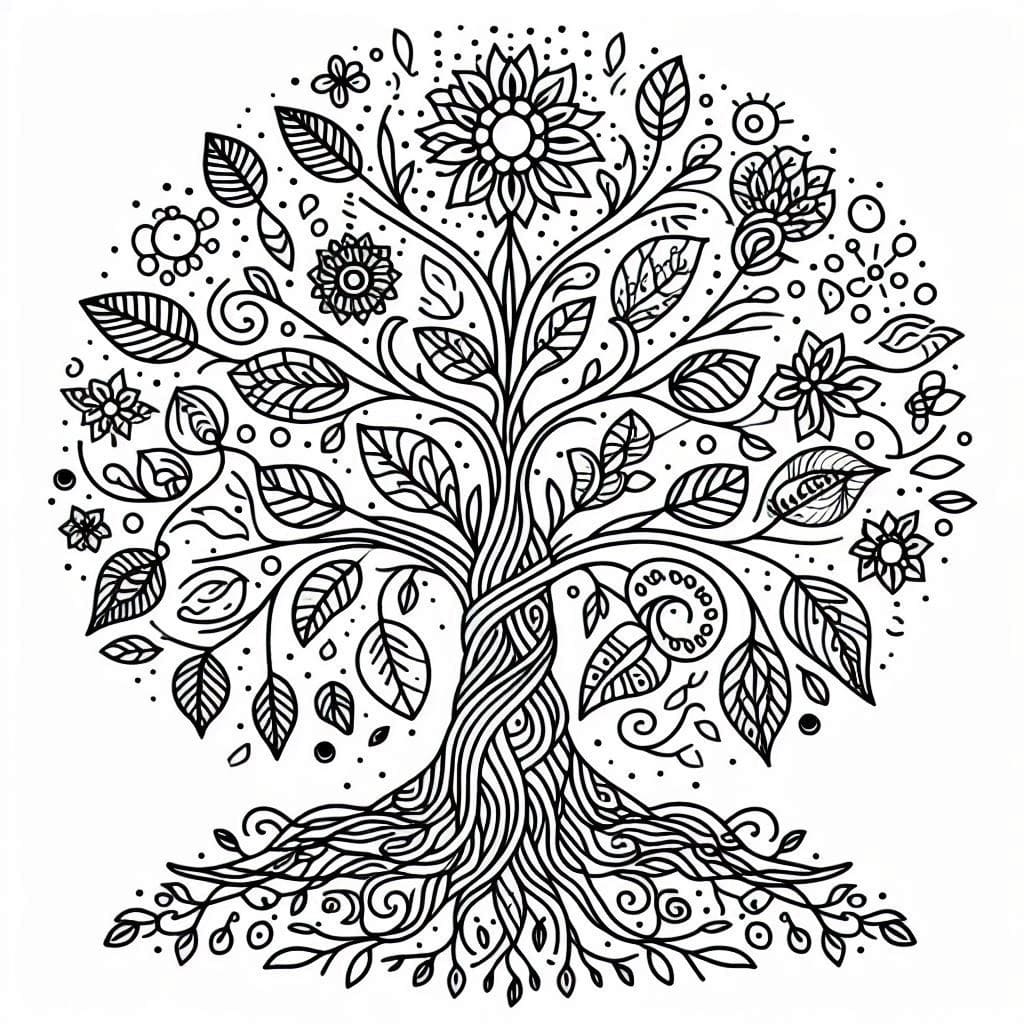 Coloriage gratuit Arbre de Vie #214140 de la collection Nature et saisons à imprimer