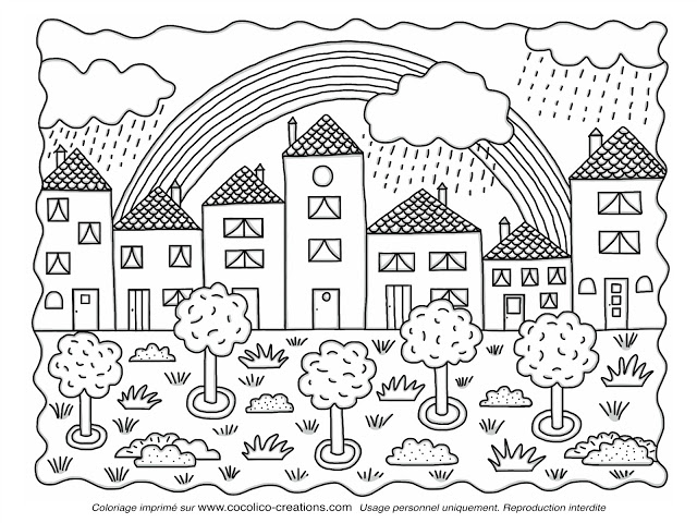 Dessin à colorier: Arc-en-ciel (Nature et saisons) #155281 - Coloriages à Imprimer Gratuits