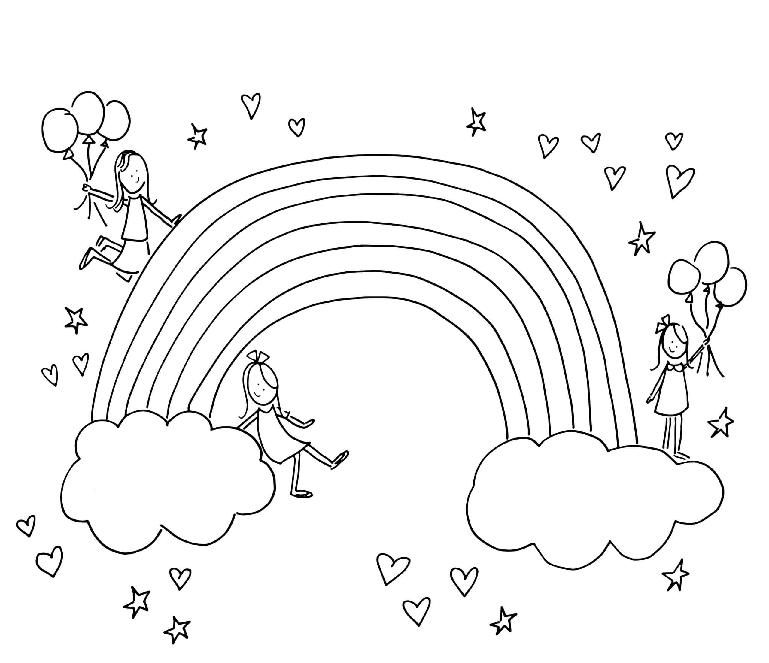 Page de coloriage Arc-en-ciel #172393, collection Nature et saisons, à imprimer et colorier