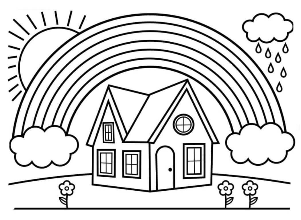 Coloriage gratuit Arc-en-ciel #172423 de la collection Nature et saisons à imprimer