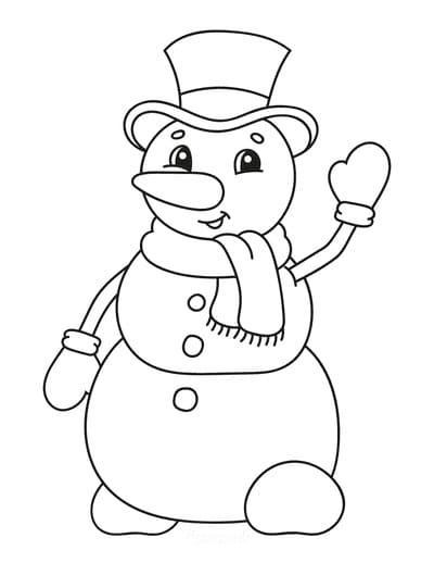Joli coloriage Bonhomme de Neige #179227 de la collection Nature et saisons, prêt à imprimer pour petits et grands