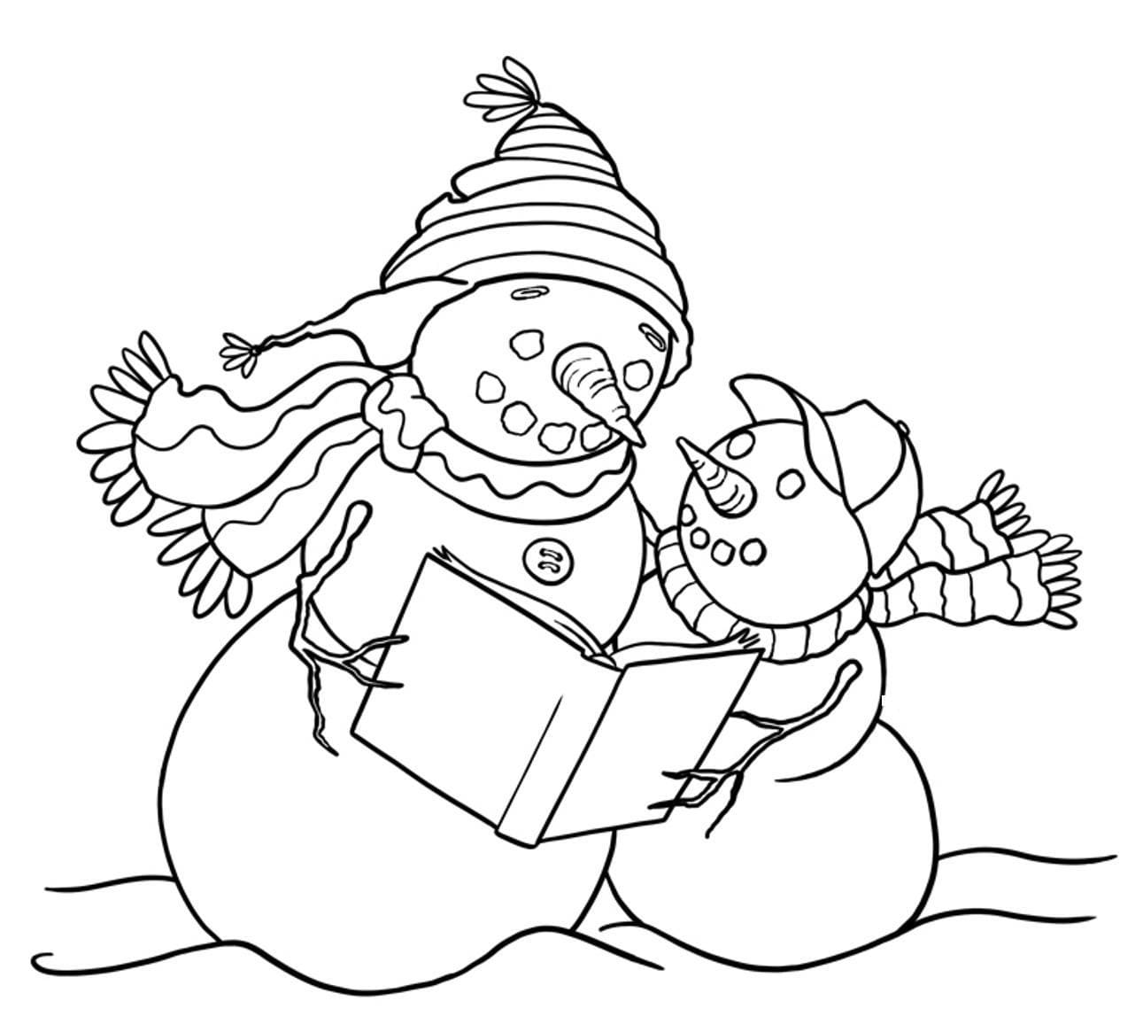 Joli coloriage Bonhomme de Neige #179230 de la collection Nature et saisons, prêt à imprimer pour petits et grands