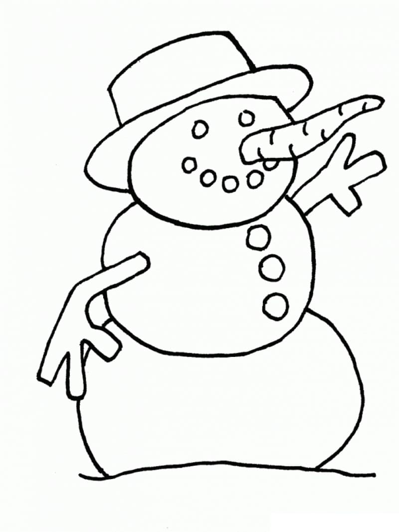 Coloriage gratuit Bonhomme de Neige #179238 de la collection Nature et saisons à imprimer