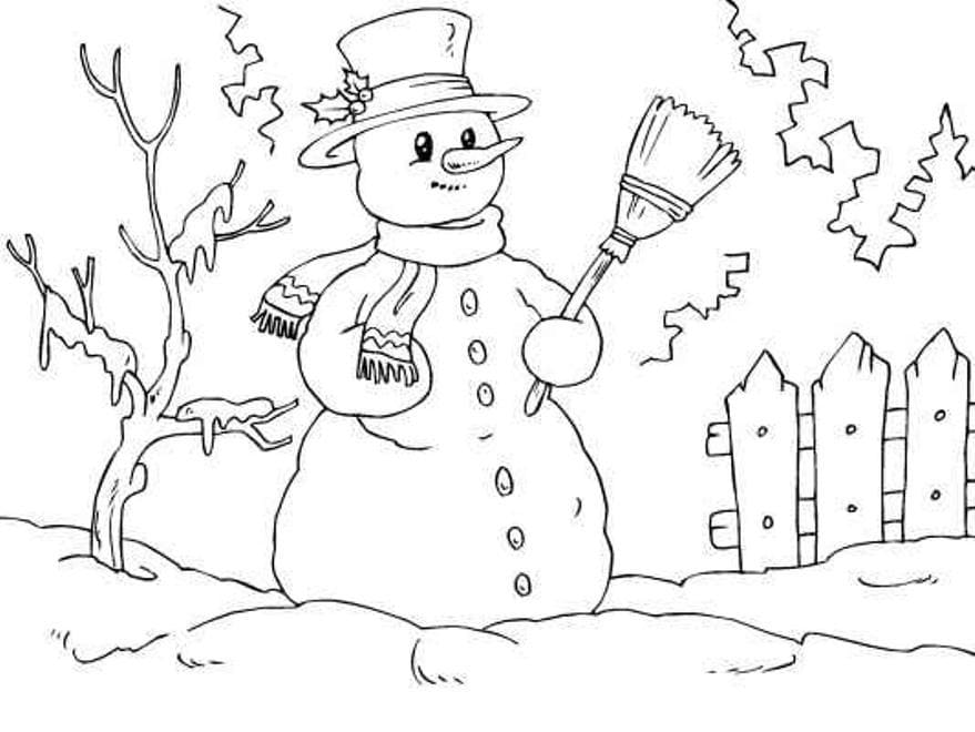 Coloriage Bonhomme de Neige #179243 à imprimer gratuitement, extrait de la collection Nature et saisons