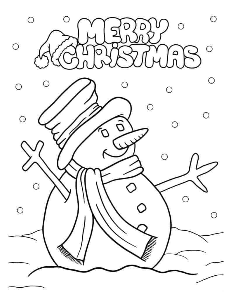 Illustration au trait Bonhomme de Neige #219435 de la collection Nature et saisons à colorier gratuitement