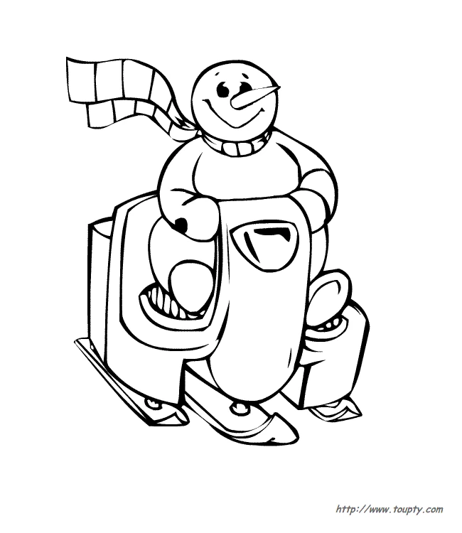 Coloriage à imprimer Bonhomme de Neige #89338 de la série Nature et saisons, gratuit pour enfants et adultes