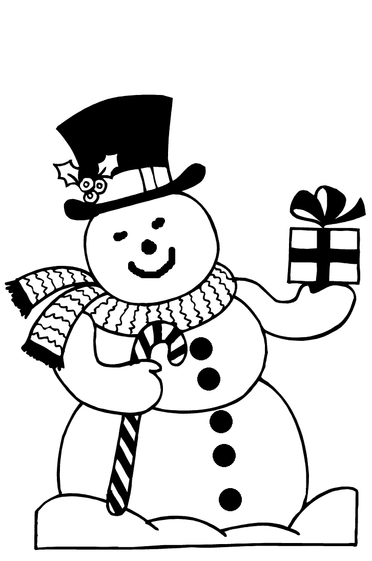 Coloriage gratuit Bonhomme de Neige #89353 de la collection Nature et saisons à imprimer