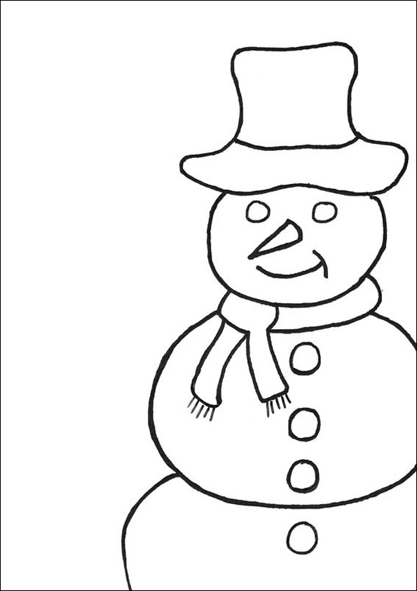 Dessin à colorier: Bonhomme de Neige (Nature et saisons) #89354 - Coloriages à Imprimer Gratuits