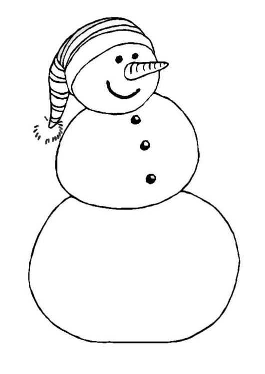 Dessin Bonhomme de Neige #89360 à colorier de la série Nature et saisons, gratuit à télécharger et imprimer