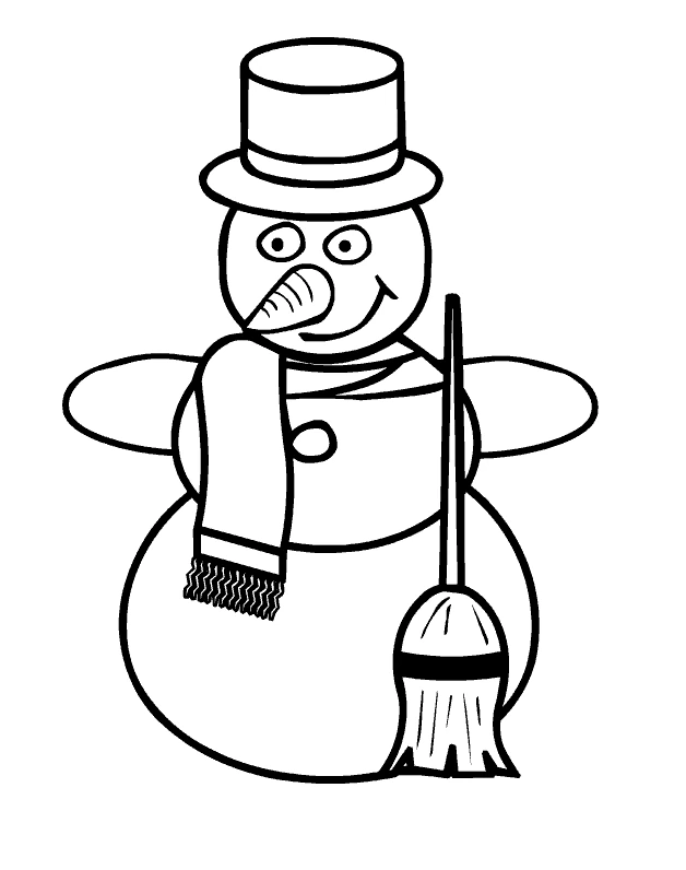 Illustration au trait Bonhomme de Neige #89362 de la collection Nature et saisons à colorier gratuitement