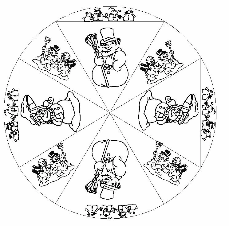 Coloriage imprimable Bonhomme de Neige #89377 de la collection Nature et saisons à colorier aux crayons