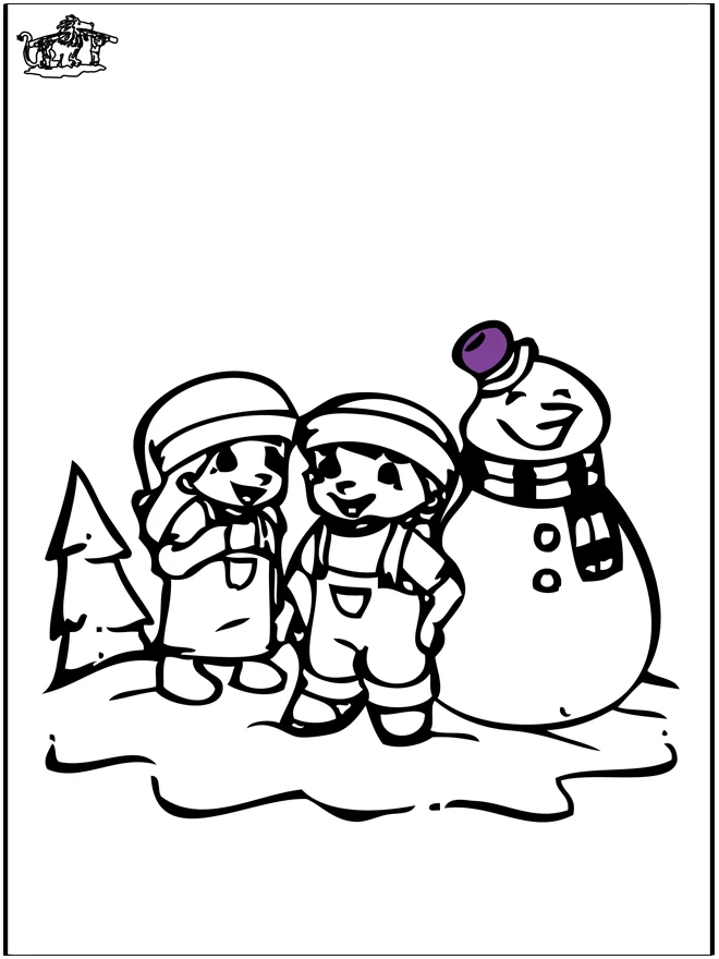 Dessin Bonhomme de Neige #89383 à colorier de la série Nature et saisons, gratuit à télécharger et imprimer