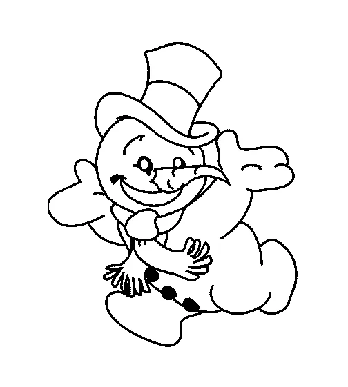 Joli coloriage Bonhomme de Neige #89398 de la collection Nature et saisons, prêt à imprimer pour petits et grands