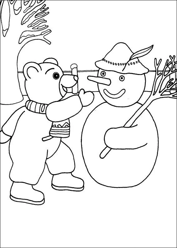 Coloriage imprimable Bonhomme de Neige #89406 de la collection Nature et saisons à colorier aux crayons