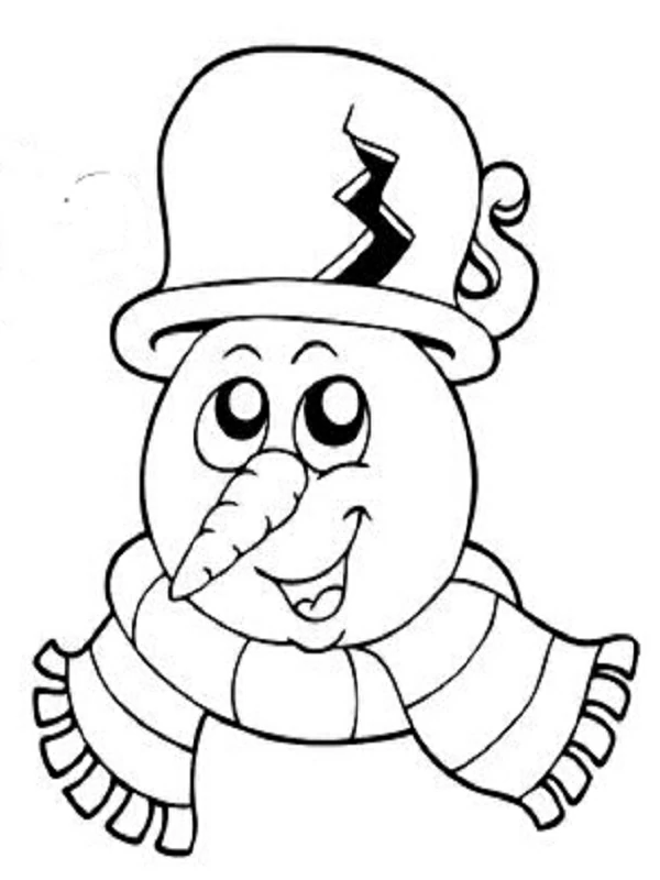 Coloriage gratuit Bonhomme de Neige #89411 de la collection Nature et saisons à imprimer